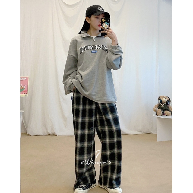 預訂｜MUAHMUAH CHECK WIDE BANDING PANTS