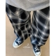預訂｜MUAHMUAH CHECK WIDE BANDING PANTS