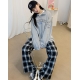 預訂｜MUAHMUAH CHECK WIDE BANDING PANTS