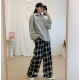 預訂｜MUAHMUAH CHECK WIDE BANDING PANTS