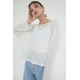 預訂｜ACOVER U NECK SEMI-CROP KNIT T-SHIRT