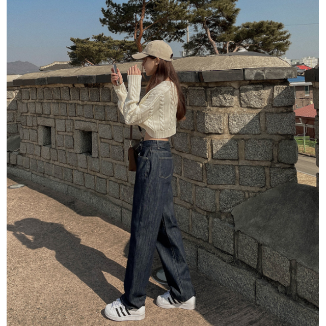 春季預訂|原色寬管落地牛仔褲 春季預訂|原色寬管落地牛仔褲