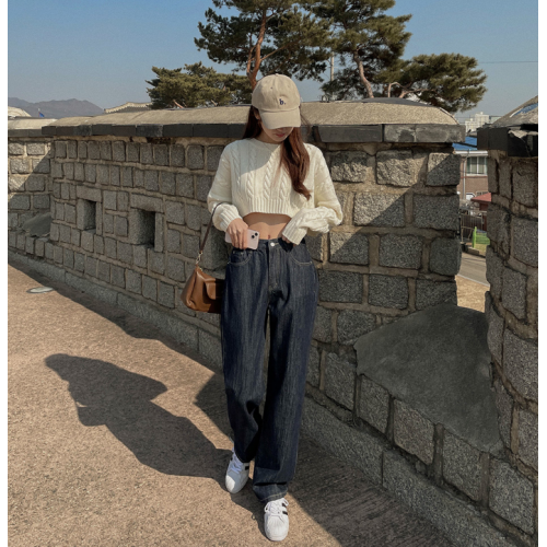 春季預訂｜原色寬管落地牛仔褲