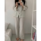 22S/S 預訂｜JUUNEEDU DAISY 格紋長袖睡衣套裝 2色