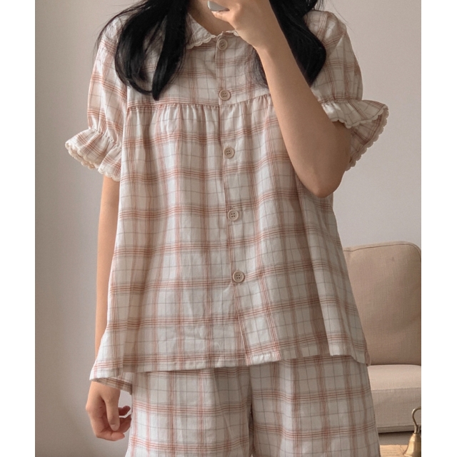 22S/S 預訂|JUUNEEDU 格紋情侶睡衣套裝 2色 22S/S 預訂|JUUNEEDU 格紋情侶睡衣套裝 2色