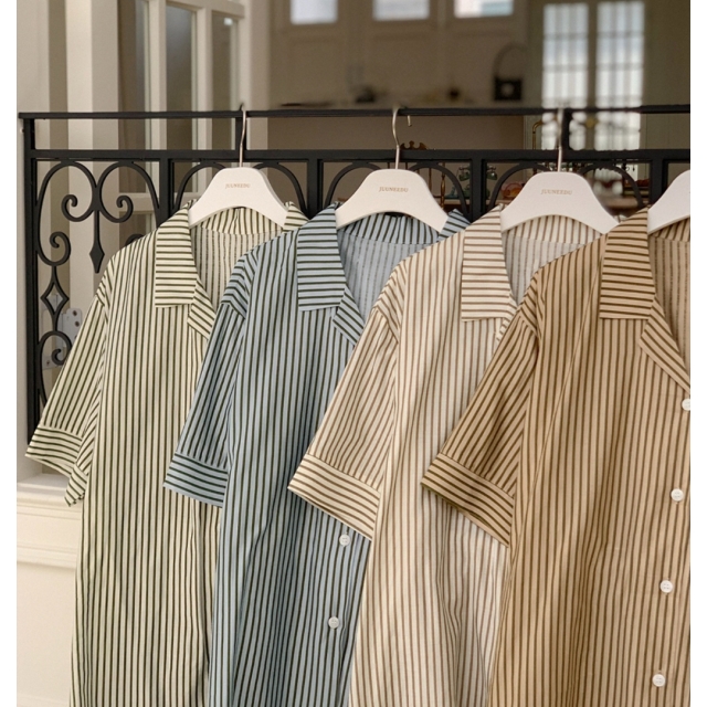 22S/S 預訂｜JUUNEEDU 直條紋情侶睡衣套裝 4色