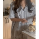 22S/S 預訂｜JUUNEEDU PUPPY 格仔紋短袖睡衣套裝 2color