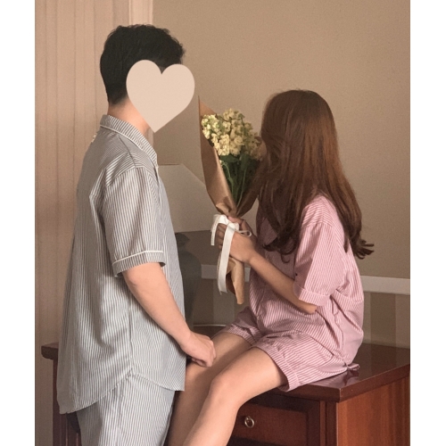 22S/S 預訂｜JUUNEEDU 希臘條紋短袖睡衣套裝 2色