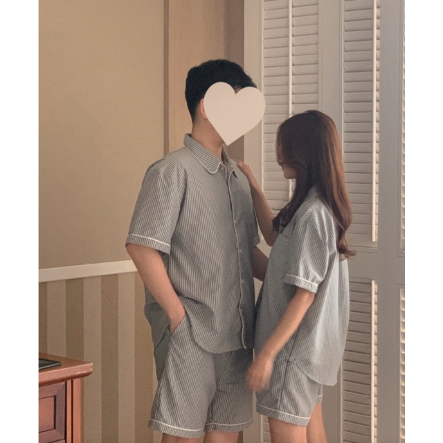 22S/S 預訂|JUUNEEDU 希臘條紋短袖睡衣套裝 2色 22S/S 預訂|JUUNEEDU 希臘條紋短袖睡衣套裝 2色