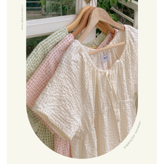 22S/S 預訂|JUUNEEDU 泡泡紗睡衣套裝 3色 22S/S 預訂|JUUNEEDU 泡泡紗睡衣套裝 3色