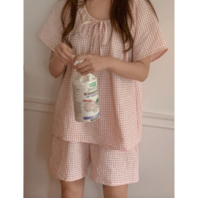 22S/S 預訂|JUUNEEDU 泡泡紗睡衣套裝 3色 22S/S 預訂|JUUNEEDU 泡泡紗睡衣套裝 3色