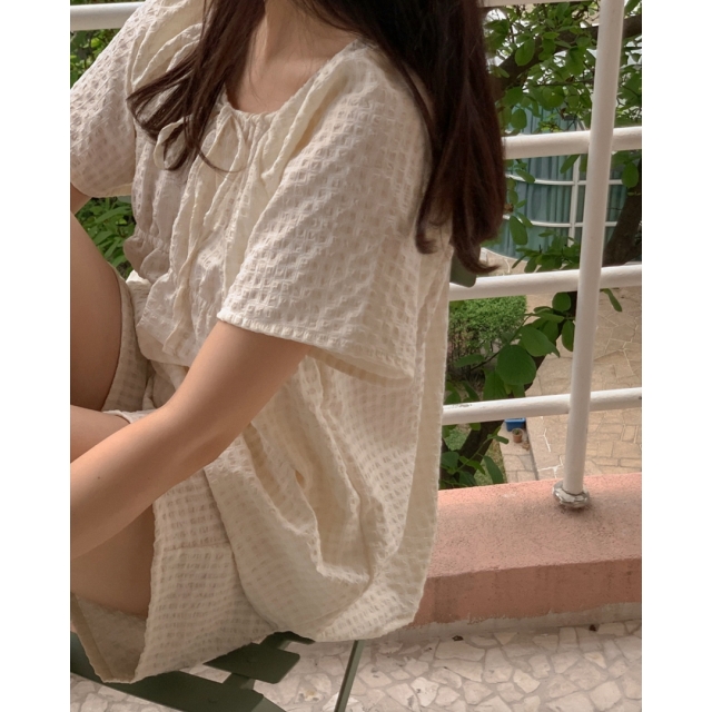 22S/S 預訂|JUUNEEDU 泡泡紗睡衣套裝 3色 22S/S 預訂|JUUNEEDU 泡泡紗睡衣套裝 3色