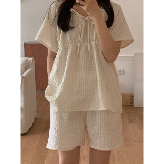 22S/S 預訂|JUUNEEDU 泡泡紗睡衣套裝 3色 22S/S 預訂|JUUNEEDU 泡泡紗睡衣套裝 3色