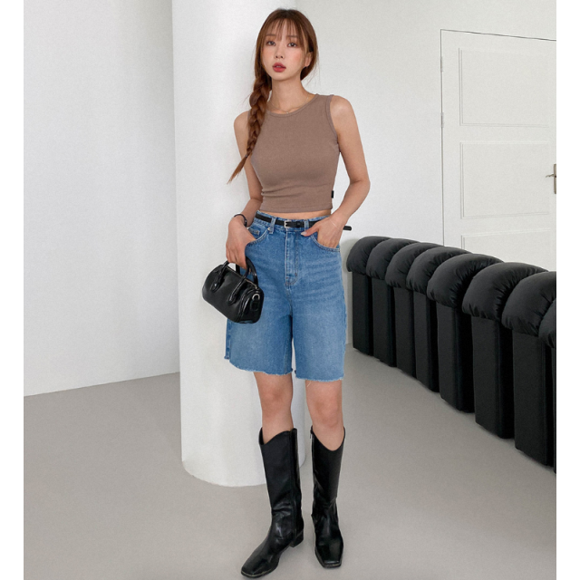 夏季預訂｜MUAHMUAH SPAN CROP KNIT SLEEVELESS