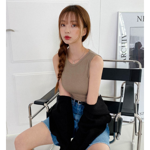 夏季預訂｜MUAHMUAH SPAN CROP KNIT SLEEVELESS