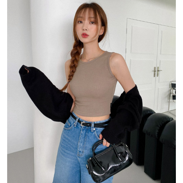 夏季預訂｜MUAHMUAH SPAN CROP KNIT SLEEVELESS