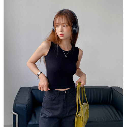 夏季預訂｜MUAHMUAH SPAN CROP KNIT SLEEVELESS