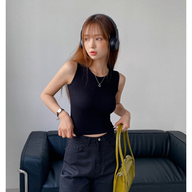 夏季預訂｜MUAHMUAH SPAN CROP KNIT SLEEVELESS