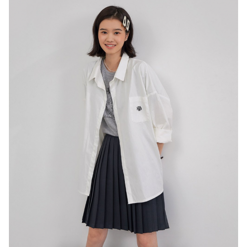 早秋預訂｜MUAHMUAH SIGNATURE LOGO POINT COTTON OVERFIT SHIRTS