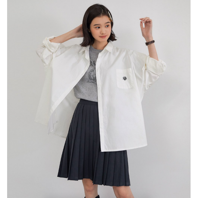 早秋預訂｜MUAHMUAH SIGNATURE LOGO POINT COTTON OVERFIT SHIRTS