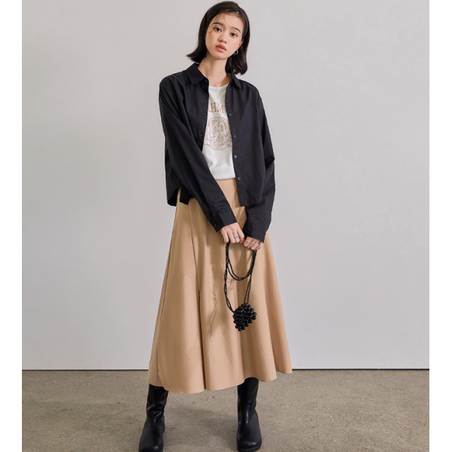 早秋預訂|MUAHMUAH NATURAL FLARE LONG SKIRT 早秋預訂|MUAHMUAH NATURAL FLARE LONG SKIRT