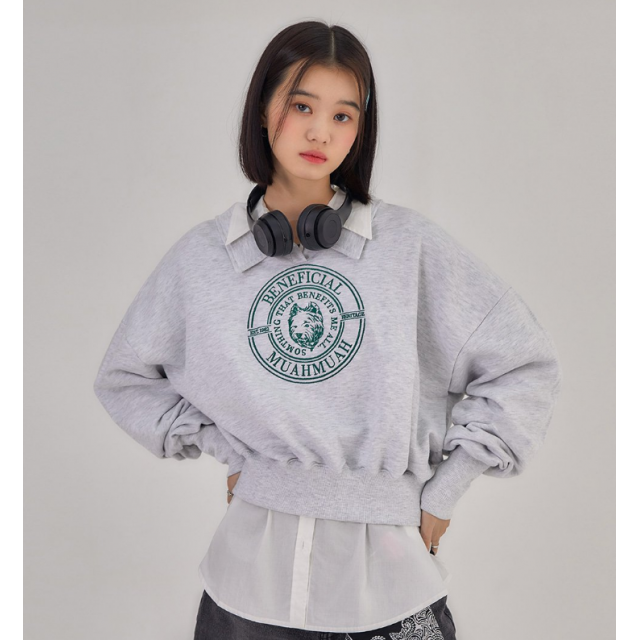 早秋預訂｜MUAHMUAH CALLAR CROP SWEATSHIRTS