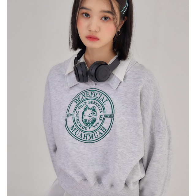 早秋預訂｜MUAHMUAH CALLAR CROP SWEATSHIRTS