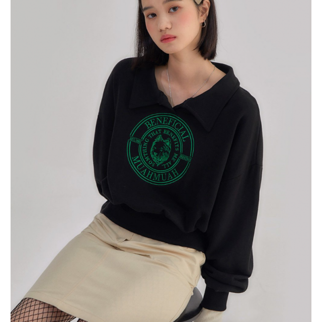 早秋預訂｜MUAHMUAH CALLAR CROP SWEATSHIRTS