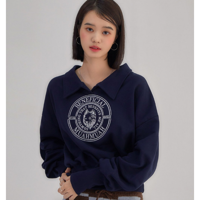 早秋預訂｜MUAHMUAH CALLAR CROP SWEATSHIRTS