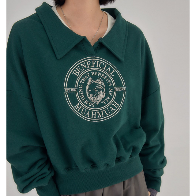 早秋預訂｜MUAHMUAH CALLAR CROP SWEATSHIRTS