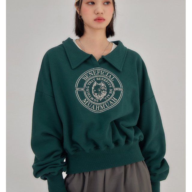 早秋預訂｜MUAHMUAH CALLAR CROP SWEATSHIRTS