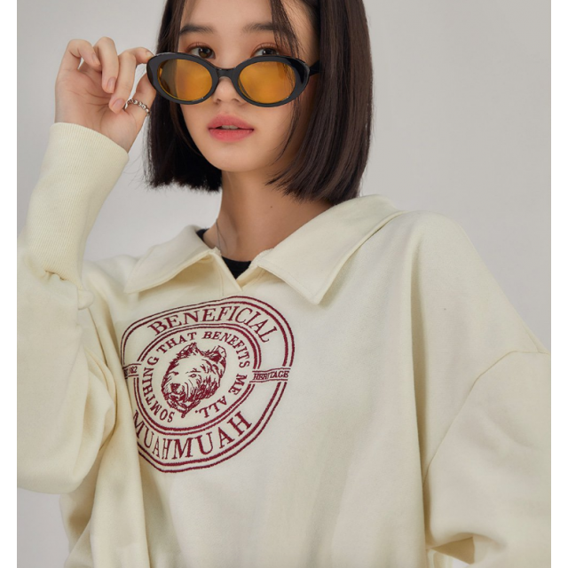 早秋預訂｜MUAHMUAH CALLAR CROP SWEATSHIRTS