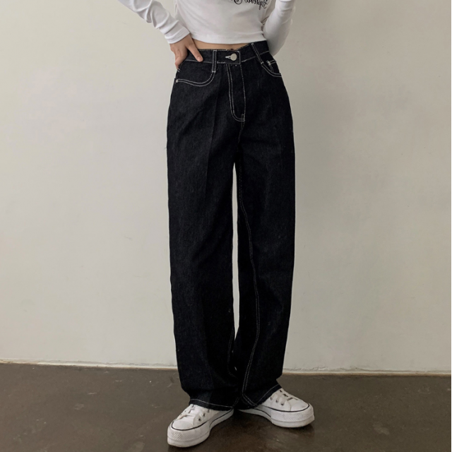 早秋預訂|4色NO FADE車線牛仔長褲 (S-XL) 早秋預訂|4色NO FADE車線牛仔長褲 (S-XL)