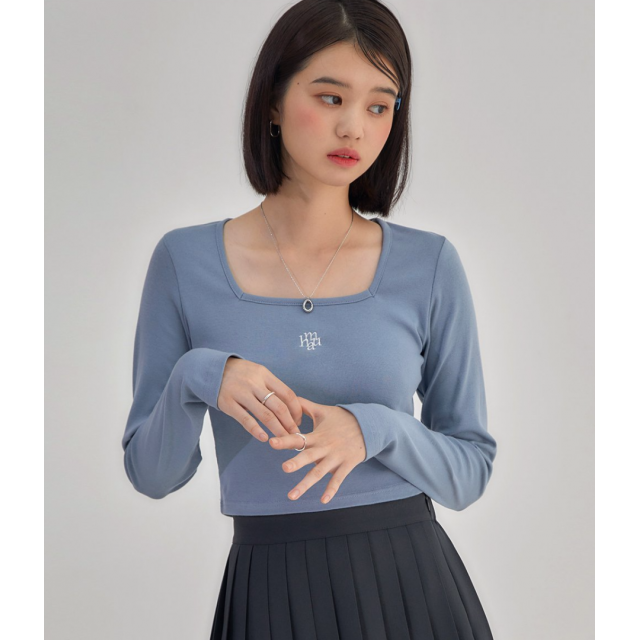 早秋預訂｜MUAHMUAH SQUARE NECK CROP LONG SLEEVE
