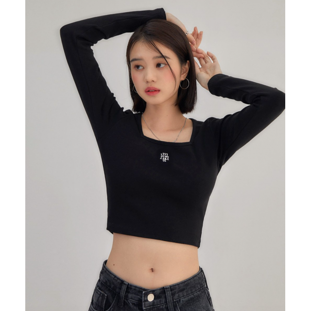 早秋預訂｜MUAHMUAH SQUARE NECK CROP LONG SLEEVE