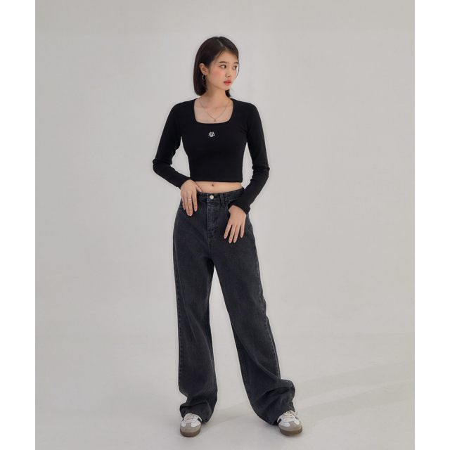 早秋預訂｜MUAHMUAH SQUARE NECK CROP LONG SLEEVE