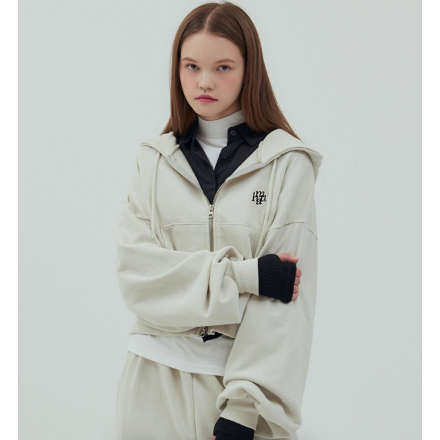 秋冬預訂｜MUAHMUAH BALLOON CROP HOOD ZIP-UP