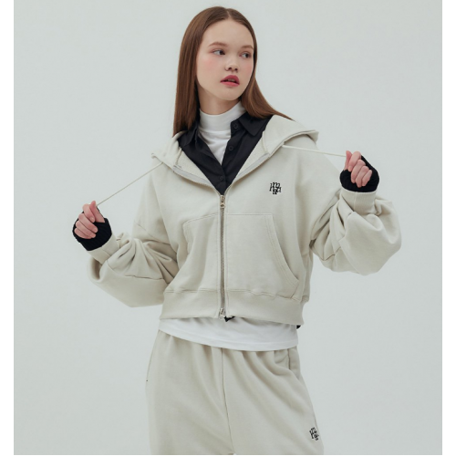 秋冬預訂｜MUAHMUAH BALLOON CROP HOOD ZIP-UP