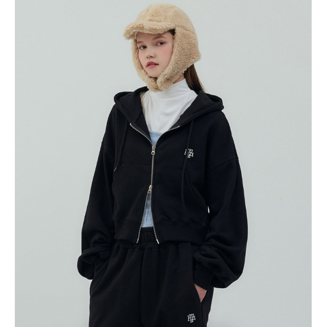 秋冬預訂｜MUAHMUAH BALLOON CROP HOOD ZIP-UP