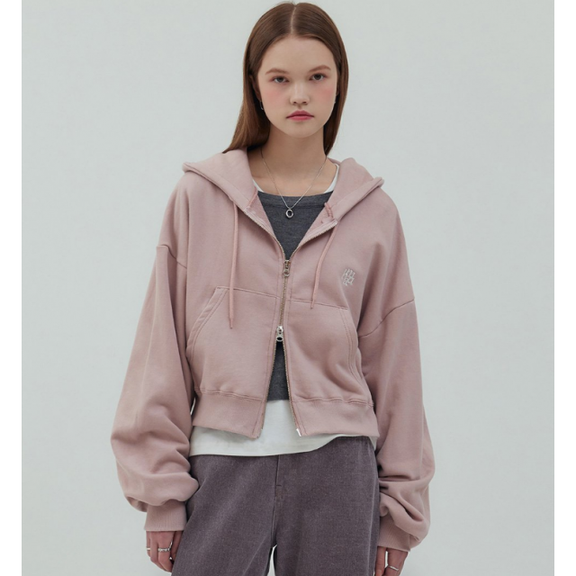 秋冬預訂｜MUAHMUAH BALLOON CROP HOOD ZIP-UP