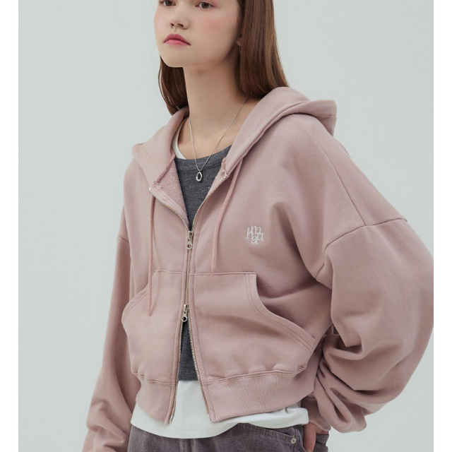 秋冬預訂｜MUAHMUAH BALLOON CROP HOOD ZIP-UP