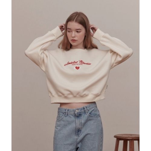22F/W 預訂｜AMBLER BROKEN HEART CROP SWEATSHIRT