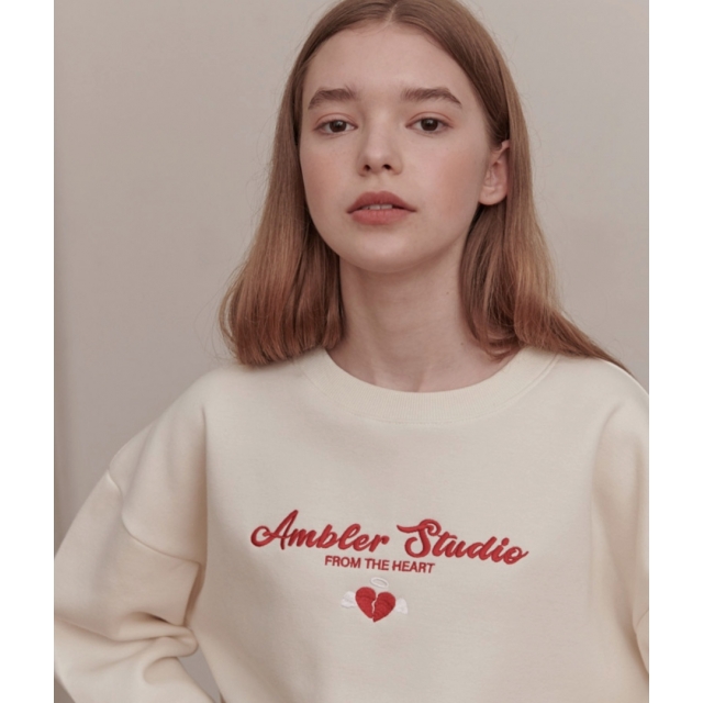 22F/W 預訂｜AMBLER BROKEN HEART CROP SWEATSHIRT