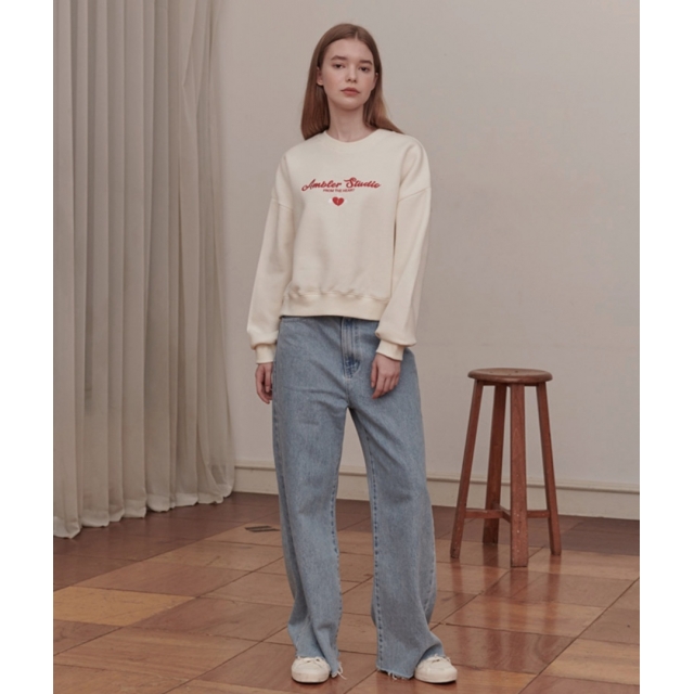 22F/W 預訂｜AMBLER BROKEN HEART CROP SWEATSHIRT