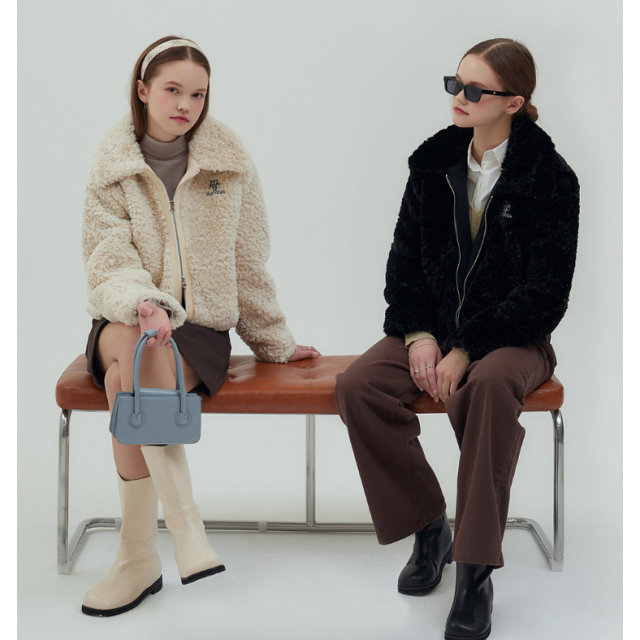 秋冬預訂｜MUAHMUAH COLLAR FUR ZIP-UP JACKET