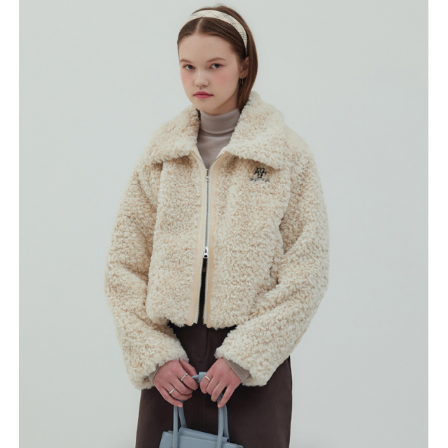 秋冬預訂｜MUAHMUAH COLLAR FUR ZIP-UP JACKET