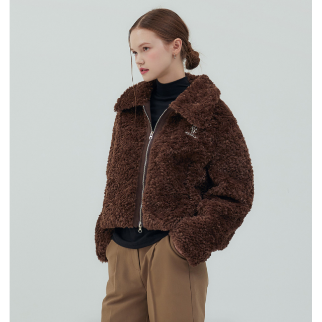 秋冬預訂｜MUAHMUAH COLLAR FUR ZIP-UP JACKET
