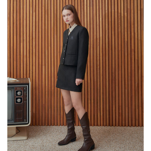 秋冬預訂｜MUAHMUAH CLASSIC TWEED JACKET + SHORT SKIRT SET