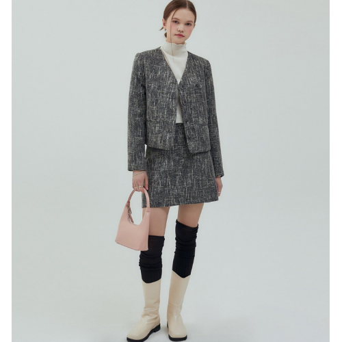秋冬預訂｜MUAHMUAH CLASSIC TWEED JACKET + SHORT SKIRT SET