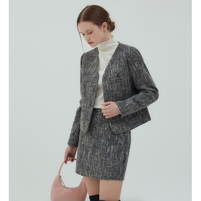 秋冬預訂｜MUAHMUAH CLASSIC TWEED JACKET + SHORT SKIRT SET